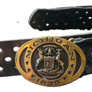 1978 Michigan State Solid Brass Belt Buckle By Heritage Mint